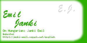 emil janki business card